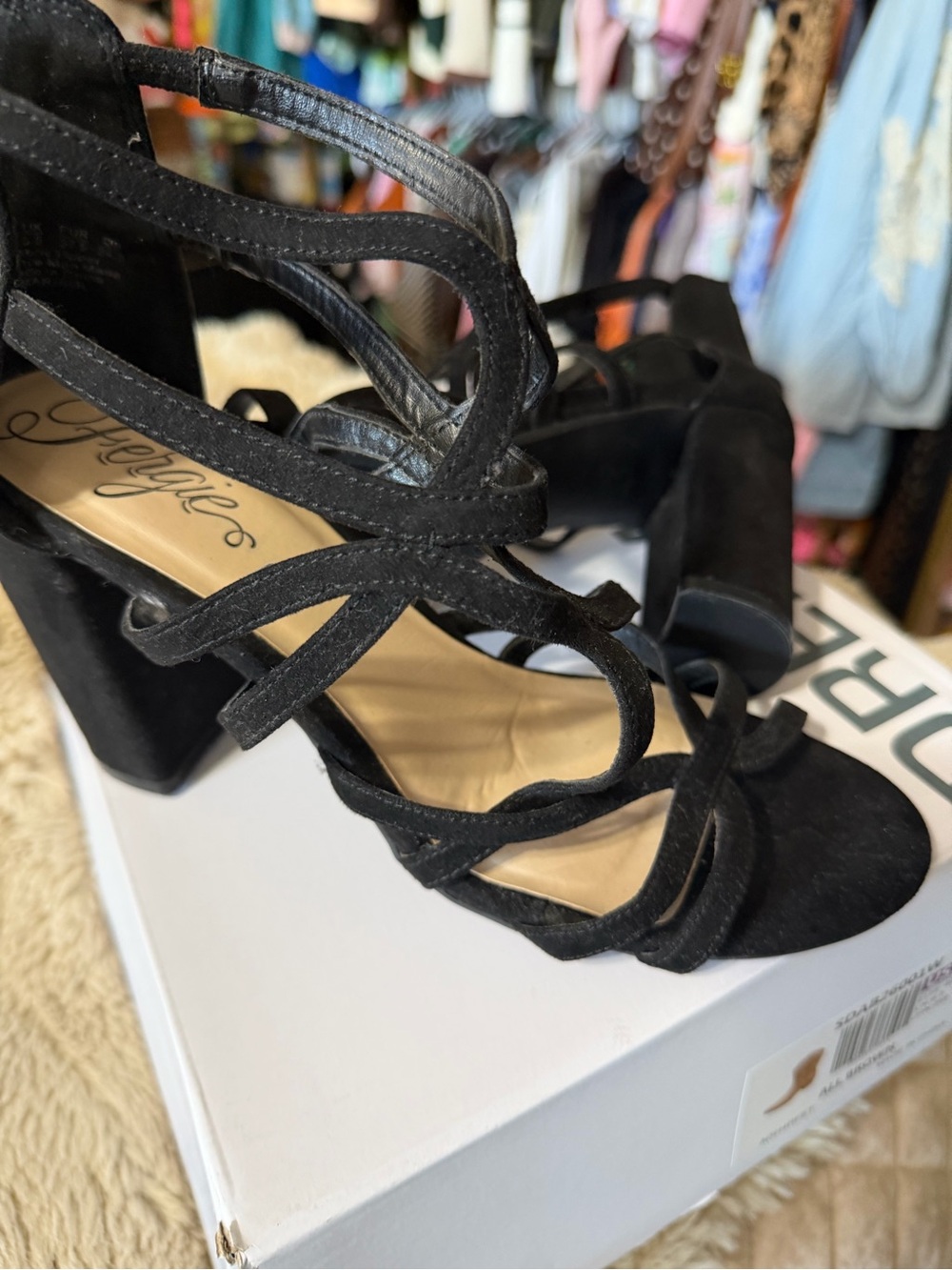 Ladies' Black Strappy Block Heel Sandals by Privileged